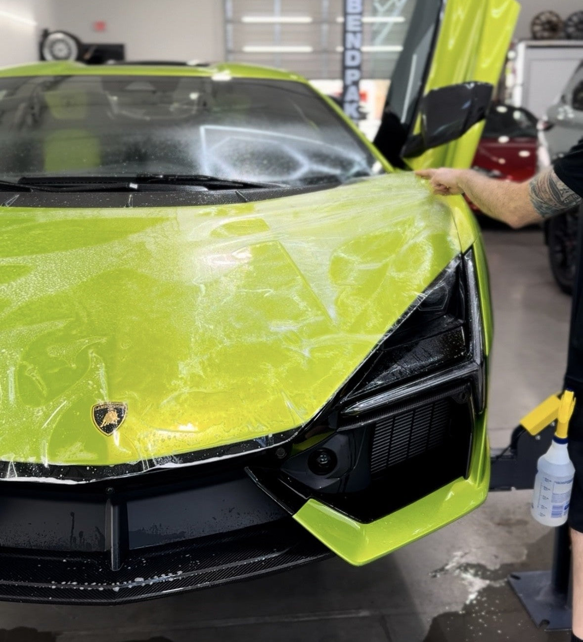 alt="Lamborghini full front PPF installation in Phoenix Arizona"