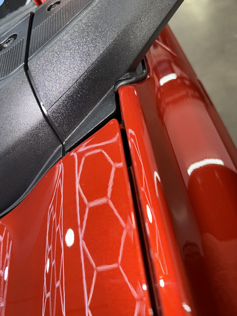 Close-up of a red bronco